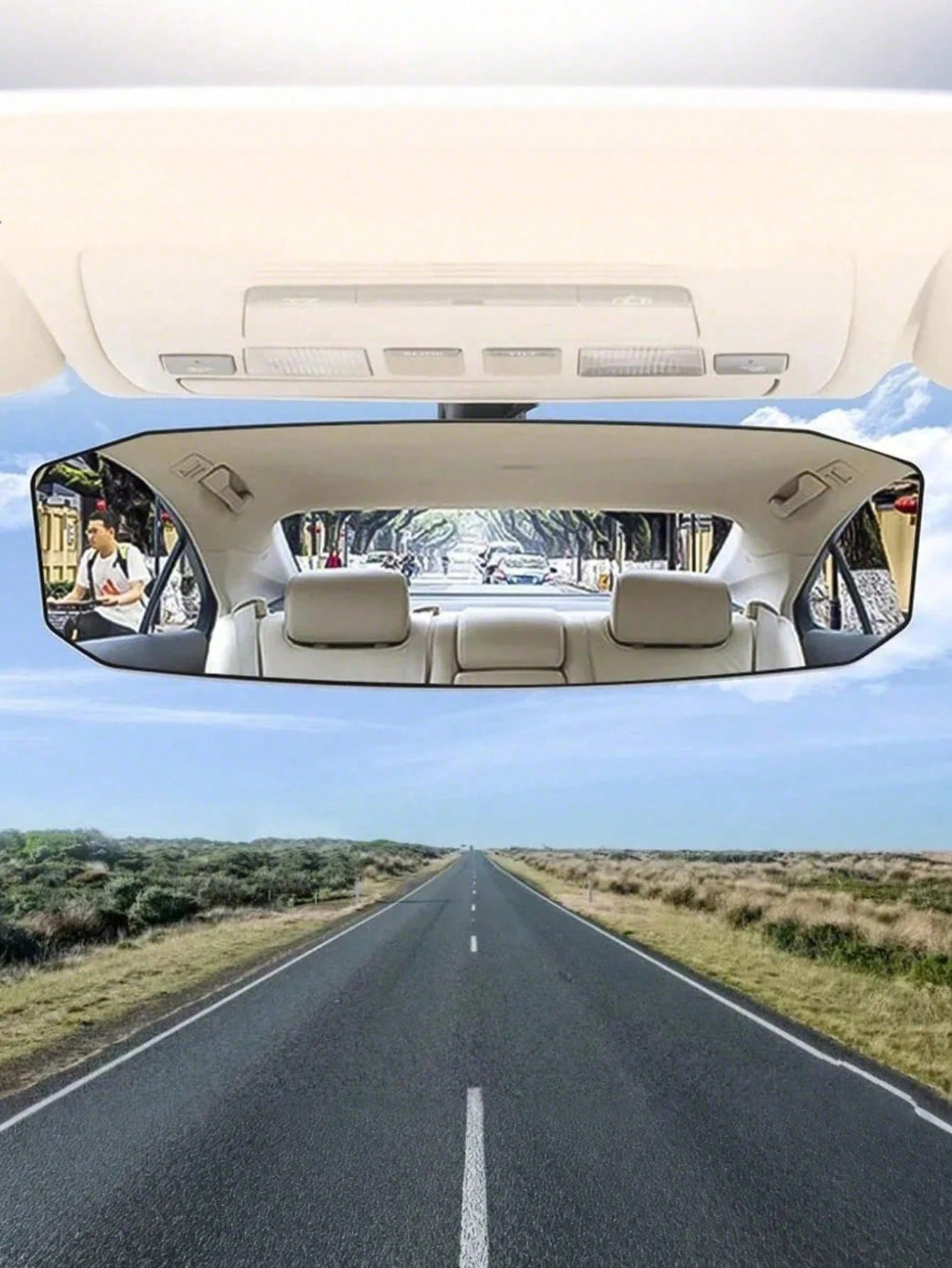 1pc Car Wide Angle Rearview Mirror/Interior Rearview Mirror, Car Reverse Mirror Wide Angle Curved Mirror, Suitable For All Car Models, Increase Field Of View Reduce Blind Spots, Universal High Definit