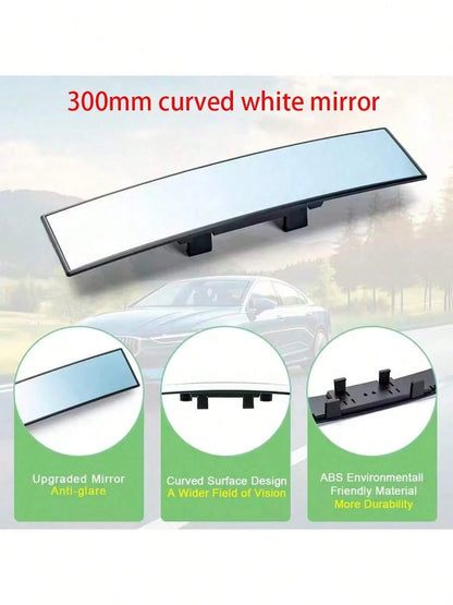 1pc Car Wide Angle Rearview Mirror/Interior Rearview Mirror, Car Reverse Mirror Wide Angle Curved Mirror, Suitable For All Car Models, Increase Field Of View Reduce Blind Spots, Universal High Definit