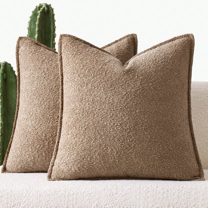 1pc Circular Plush Wide Edge Pillow Cover (Pillow Insert Not Included), Bohemian Style Sofa Cushion Cover, Soft & Comfortable Thickened Home Decor Pillow Case, Suitable For Balcony, Bedroom, Living Ro
