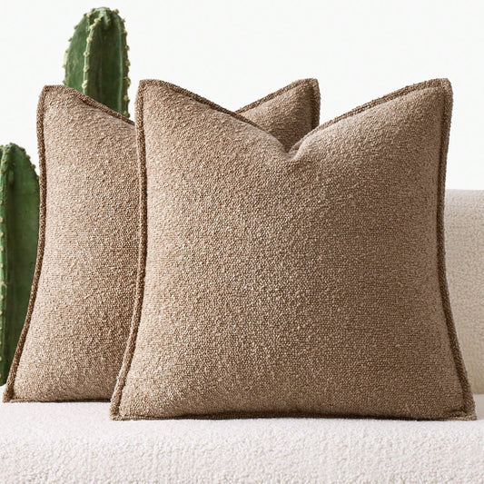 1pc Circular Plush Wide Edge Pillow Cover (Pillow Insert Not Included), Bohemian Style Sofa Cushion Cover, Soft & Comfortable Thickened Home Decor Pillow Case, Suitable For Balcony, Bedroom, Living Ro