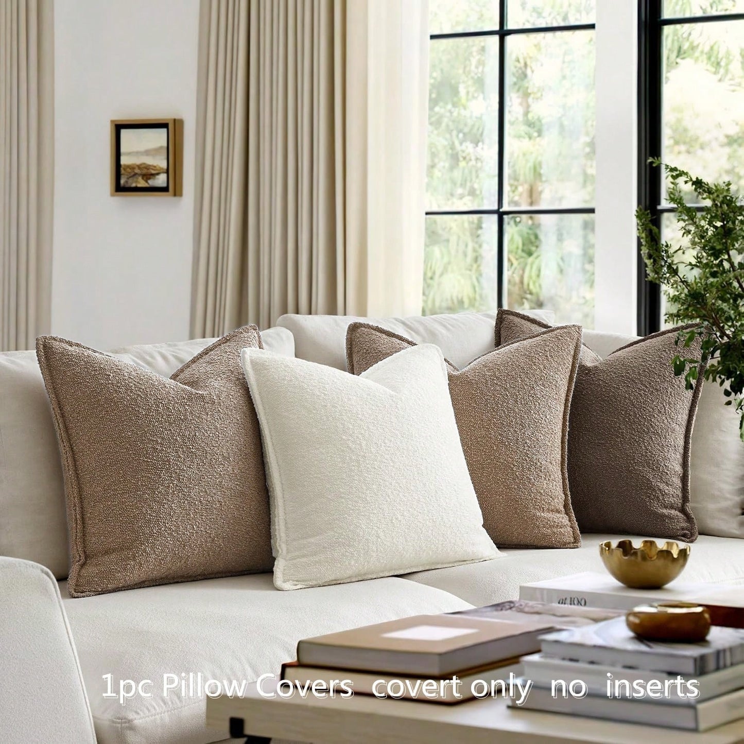 1pc Circular Plush Wide Edge Pillow Cover (Pillow Insert Not Included), Bohemian Style Sofa Cushion Cover, Soft & Comfortable Thickened Home Decor Pillow Case, Suitable For Balcony, Bedroom, Living Ro