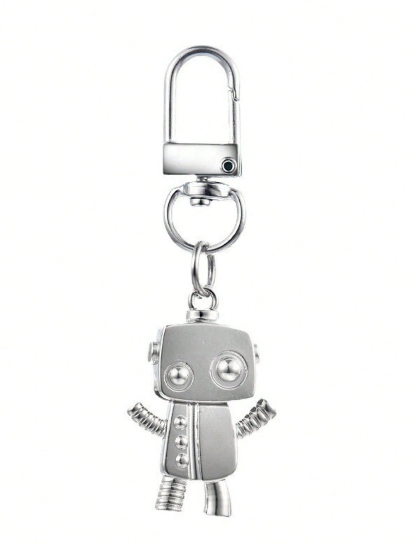 1pc Classic Robot Keychain, Minimalist Silver-Tone Alloy Keyring, Retro Simulation Model Pendant, Bag Charm, Suitable For Women's Daily Use