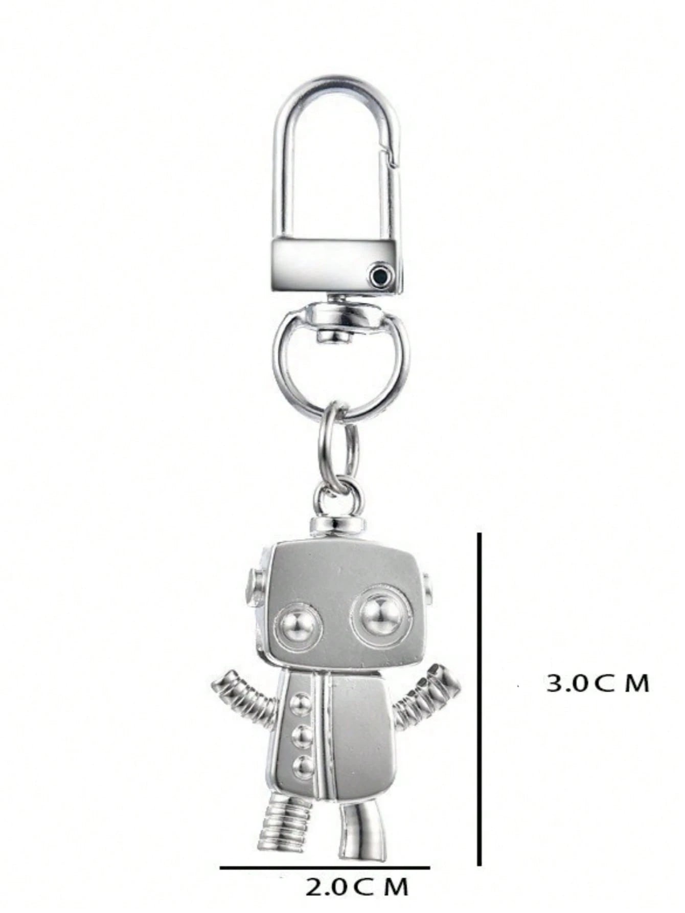 1pc Classic Robot Keychain, Minimalist Silver-Tone Alloy Keyring, Retro Simulation Model Pendant, Bag Charm, Suitable For Women's Daily Use
