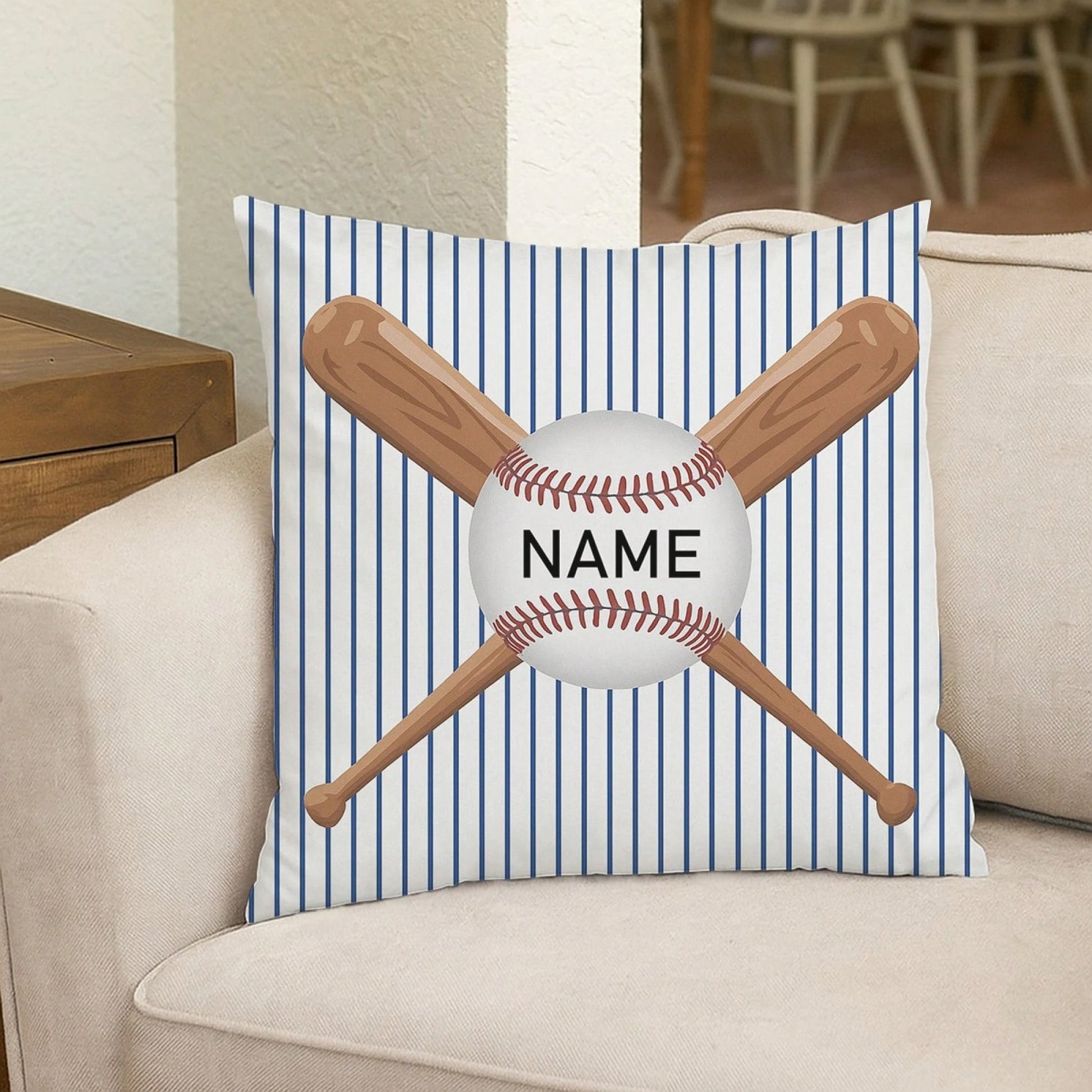 1Pc Custom Baseball Pillowcase, Can Be Personalized With A Name Or Logo, Made Of Polyester Fiber In Various Colors. This Handmade Pillow Is A Unique Birthday Gift For Friends, Pillow Insert Not Includ