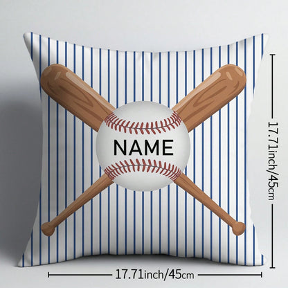 1Pc Custom Baseball Pillowcase, Can Be Personalized With A Name Or Logo, Made Of Polyester Fiber In Various Colors. This Handmade Pillow Is A Unique Birthday Gift For Friends, Pillow Insert Not Includ
