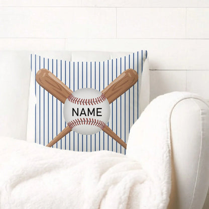 1Pc Custom Baseball Pillowcase, Can Be Personalized With A Name Or Logo, Made Of Polyester Fiber In Various Colors. This Handmade Pillow Is A Unique Birthday Gift For Friends, Pillow Insert Not Includ