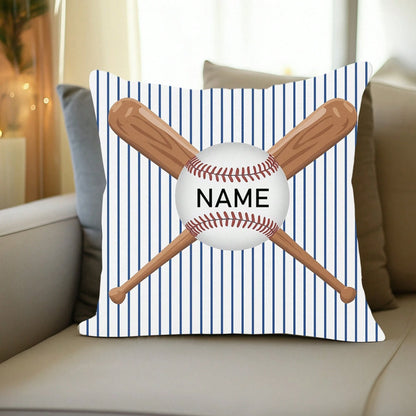 1Pc Custom Baseball Pillowcase, Can Be Personalized With A Name Or Logo, Made Of Polyester Fiber In Various Colors. This Handmade Pillow Is A Unique Birthday Gift For Friends, Pillow Insert Not Includ