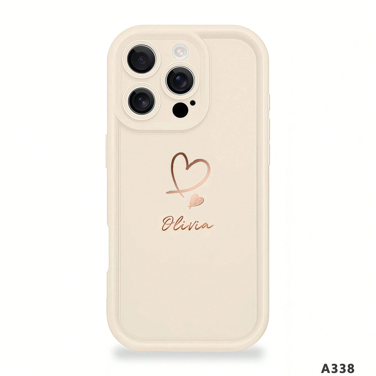 1pc Customized Personalized Unique Couple Name Design Silicone Phone Case, Minimalist, Fashionable, Cute, Distinctive Design, Compatible With Apple 17, 16, 15, 14, 13, 12, 11, X, XR, Xs, 7, Plus, Pro