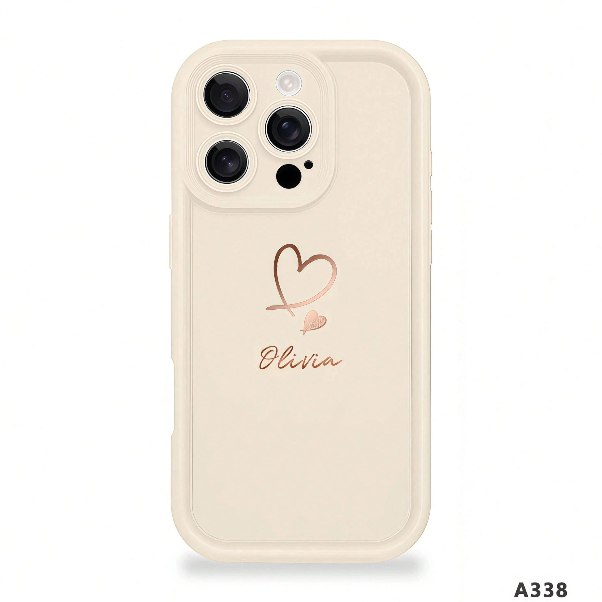1pc Customized Personalized Unique Couple Name Design Silicone Phone Case, Minimalist, Fashionable, Cute, Distinctive Design, Compatible With Apple 17, 16, 15, 14, 13, 12, 11, X, XR, Xs, 7, Plus, Pro