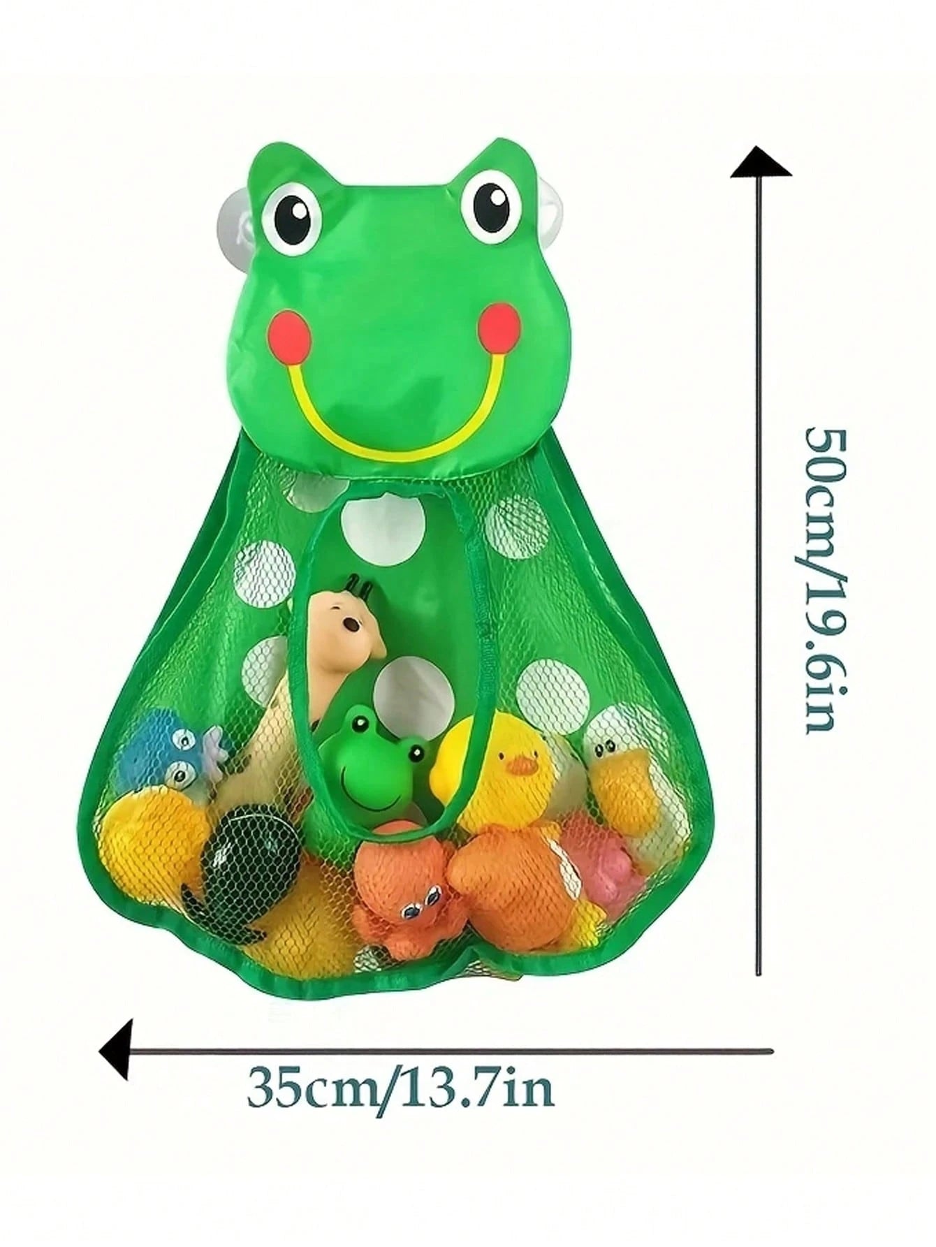 1pc Cute Animal Shaped Mesh Storage Bag Set: Includes Adorable Frog, Duck, Panda And Tiger Designs, These Hanging Storage Bags With Convenient Suction Cups Are Perfect For Neatly Storing Bathroom Supp
