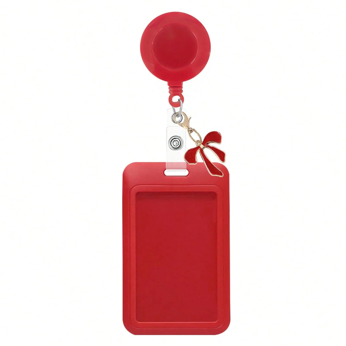 1pc Cute Badge Reel ID Card Holder, With Badge Reel Decor Bow, Hard Plastic Card Holder Suitable For Bus Card, Credit Card And Access Card, Suitable As Gift For Doctors, Nurses, Teachers And Office Wo