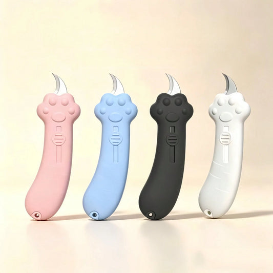 1pc Cute Cat Paw Design Retractable Utility Knife Box Opener, Portable Craft Cutter For Girls, Parcel Opening Knife For Halloween Christmas Gift Unboxing