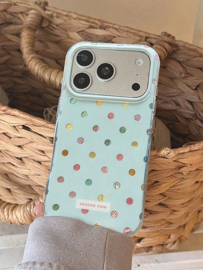 1pc Cute Colorful Polka Dot & Glacier Texture Soft Phone Case Compatible With IPhone 17 Pro Max, 17 Pro, 17 Air, 17, 12, 13, 14, 15, 16 Pro Max, 14 Plus, 15 Plus, 16 Plus, 11, 17, 16, 15, 14, 13, 12