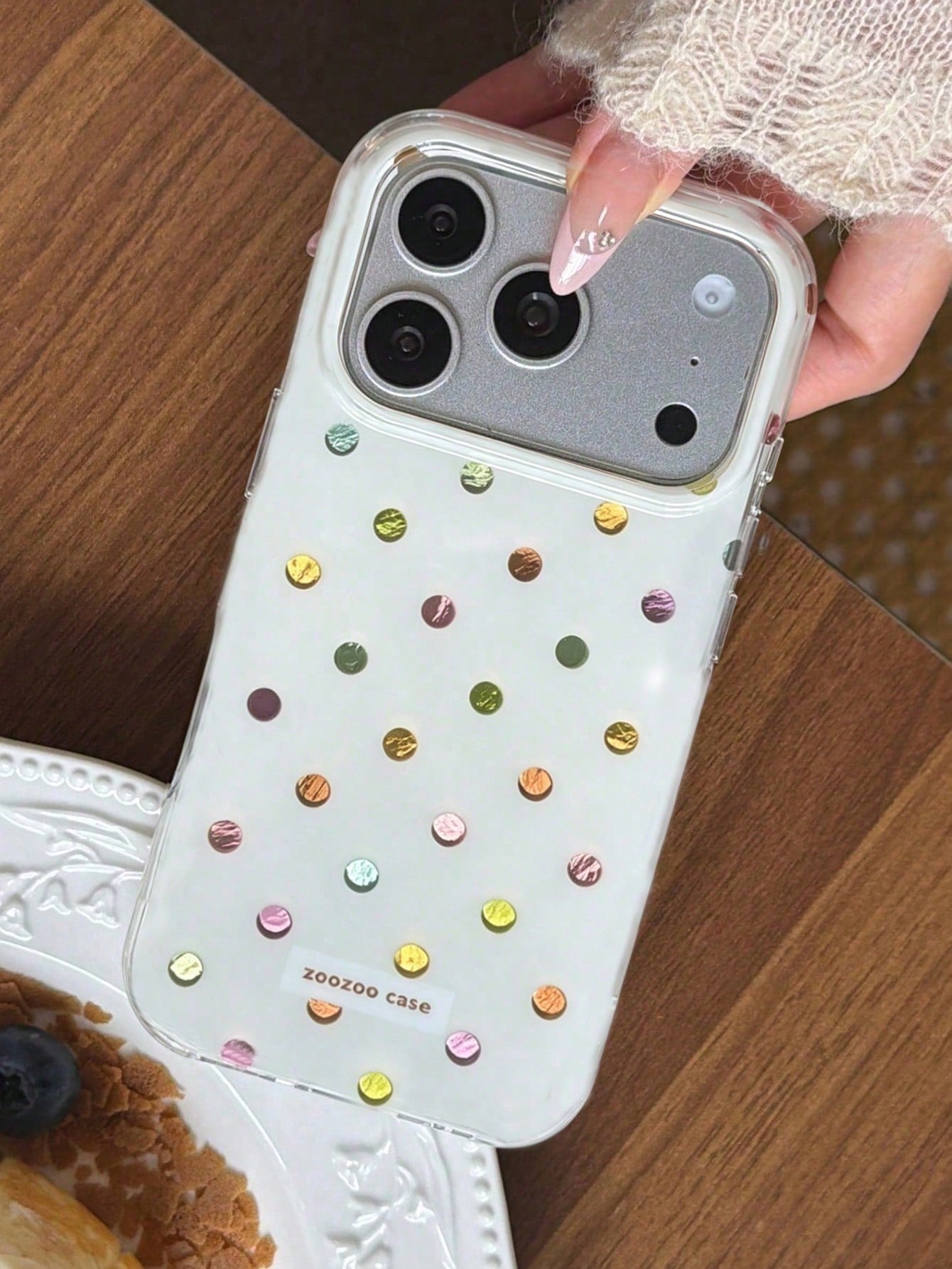 1pc Cute Colorful Polka Dot & Glacier Texture Soft Phone Case Compatible With IPhone 17 Pro Max, 17 Pro, 17 Air, 17, 12, 13, 14, 15, 16 Pro Max, 14 Plus, 15 Plus, 16 Plus, 11, 17, 16, 15, 14, 13, 12