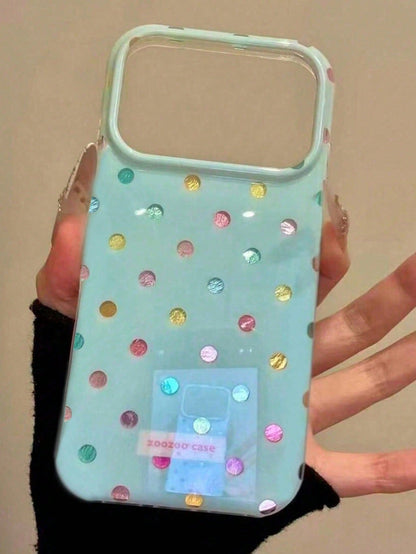 1pc Cute Colorful Polka Dot & Glacier Texture Soft Phone Case Compatible With IPhone 17 Pro Max, 17 Pro, 17 Air, 17, 12, 13, 14, 15, 16 Pro Max, 14 Plus, 15 Plus, 16 Plus, 11, 17, 16, 15, 14, 13, 12