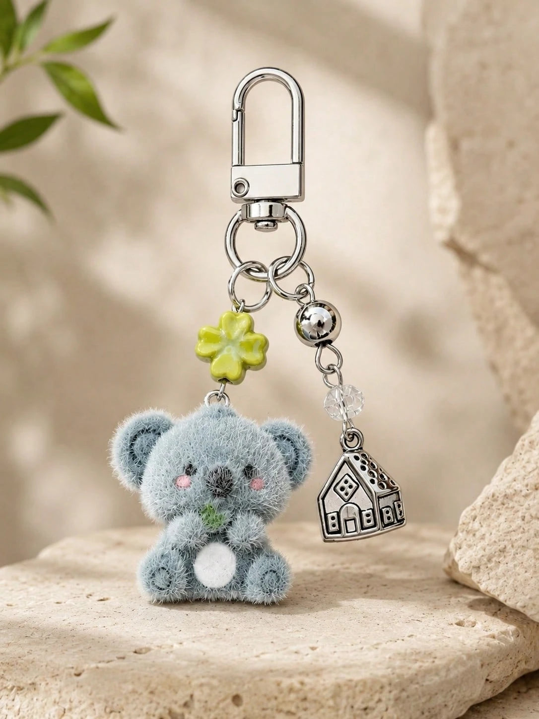 1pc Cute Flocked Rabbit Keychain Cartoon Animal Pendant Unisex Personalized Gift For Friends And Couples Bag Charm Car Accessories For Woman Gifts For Women