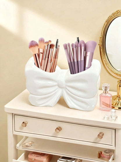 1pc Cute Palm-Shaped Pen Holder, For Bathroom Makeup Brush And Cosmetic Storage. Elegant Makeup Brush Organizer Is Ideal For Girls, Students And Creative Decorators. For Vacation, Beach, Bedroom And O
