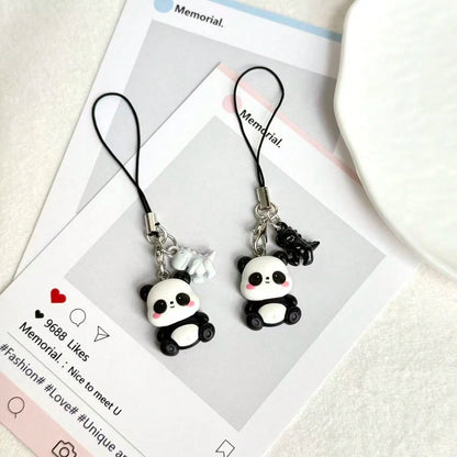 1pc Cute Panda Phone Chain Decoration, Universal Smartphone, Niche Frog Decoration, Minimalist Healing Small Pendant, Can Decorate Keychain And Bag