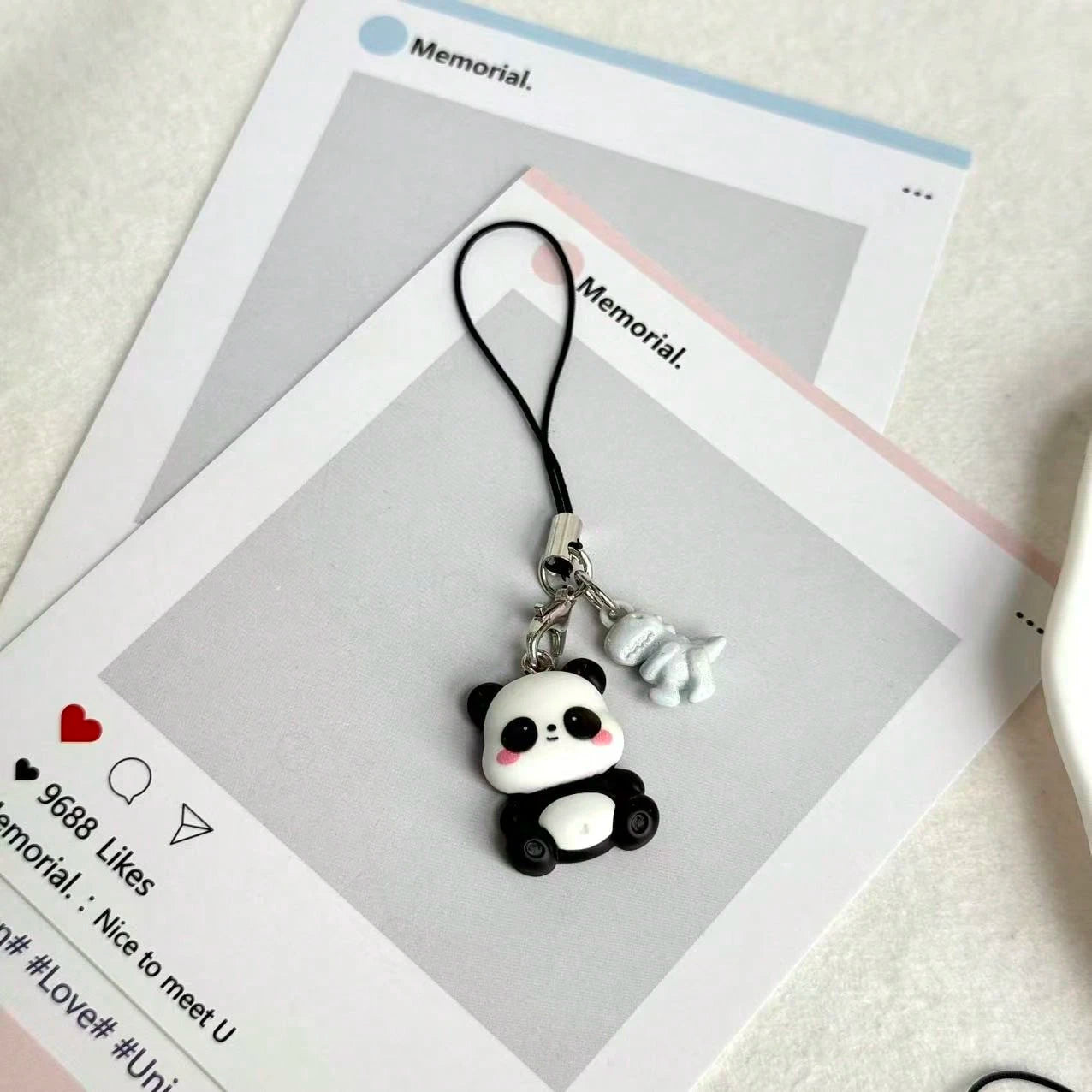 1pc Cute Panda Phone Chain Decoration, Universal Smartphone, Niche Frog Decoration, Minimalist Healing Small Pendant, Can Decorate Keychain And Bag