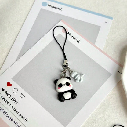 1pc Cute Panda Phone Chain Decoration, Universal Smartphone, Niche Frog Decoration, Minimalist Healing Small Pendant, Can Decorate Keychain And Bag