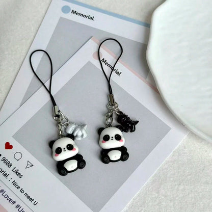 1pc Cute Panda Phone Chain Decoration, Universal Smartphone, Niche Frog Decoration, Minimalist Healing Small Pendant, Can Decorate Keychain And Bag