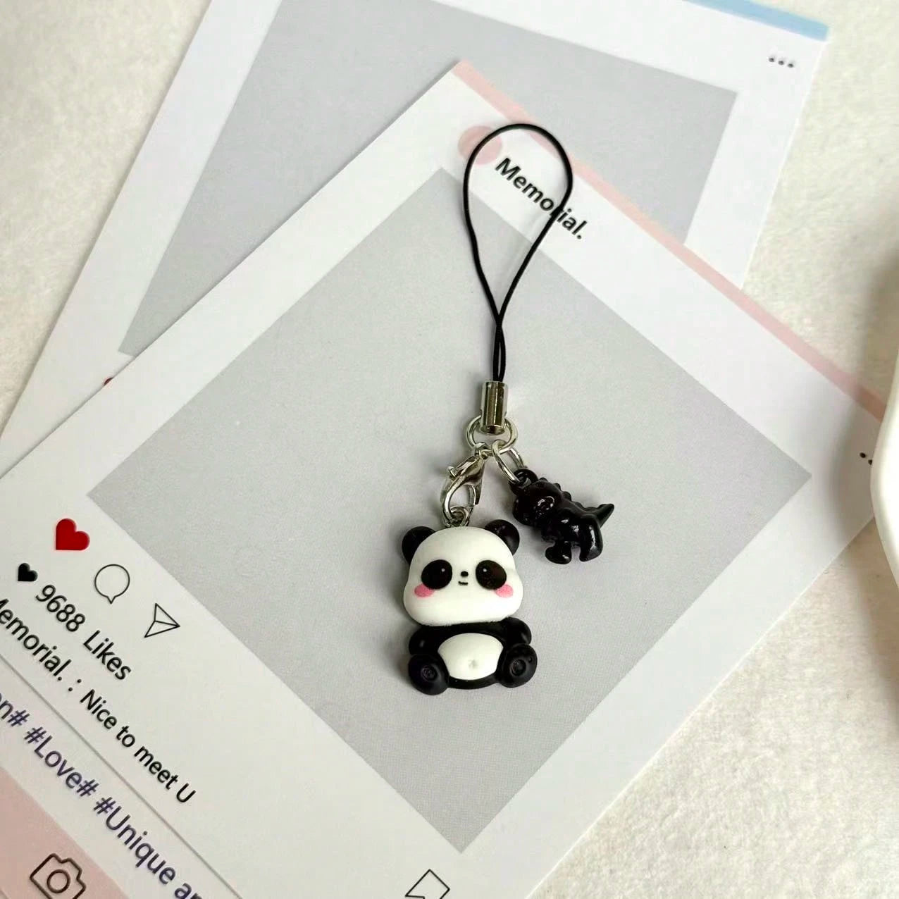 1pc Cute Panda Phone Chain Decoration, Universal Smartphone, Niche Frog Decoration, Minimalist Healing Small Pendant, Can Decorate Keychain And Bag