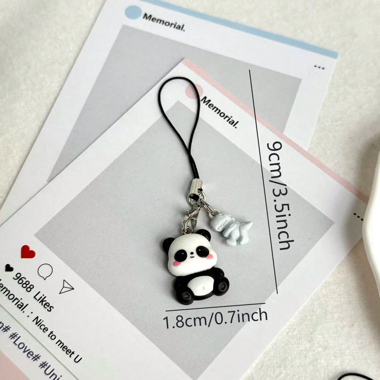 1pc Cute Panda Phone Chain Decoration, Universal Smartphone, Niche Frog Decoration, Minimalist Healing Small Pendant, Can Decorate Keychain And Bag