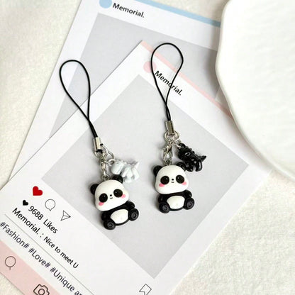 1pc Cute Panda Phone Chain Decoration, Universal Smartphone, Niche Frog Decoration, Minimalist Healing Small Pendant, Can Decorate Keychain And Bag