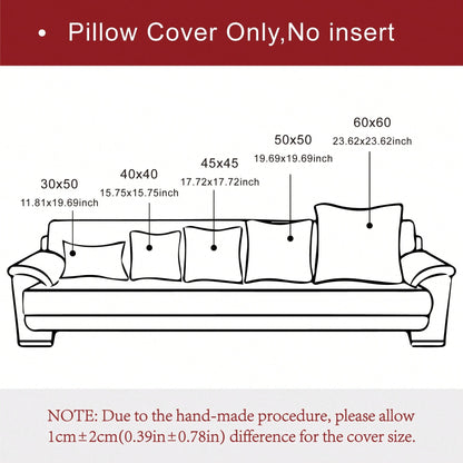 1pc Dark Green (Insert Not Included) Vintage 3D Leaf Textured Pillow Cover, Fashionable Minimalist Farmhouse Chenille Soft Thick Cushion Cover, Suitable For Daily Home Decor, Holiday Gift, Sofa, Bed