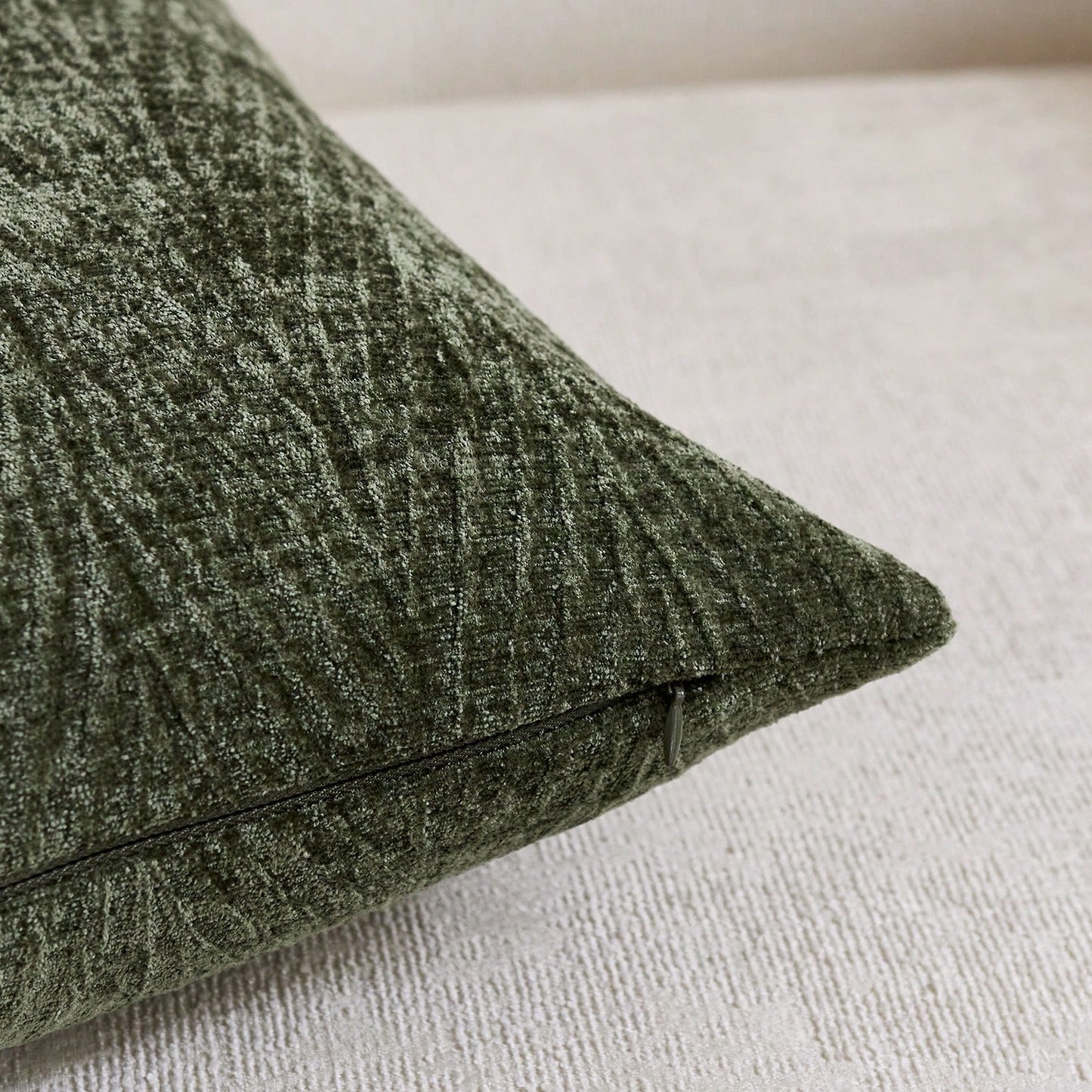 1pc Dark Green (Insert Not Included) Vintage 3D Leaf Textured Pillow Cover, Fashionable Minimalist Farmhouse Chenille Soft Thick Cushion Cover, Suitable For Daily Home Decor, Holiday Gift, Sofa, Bed