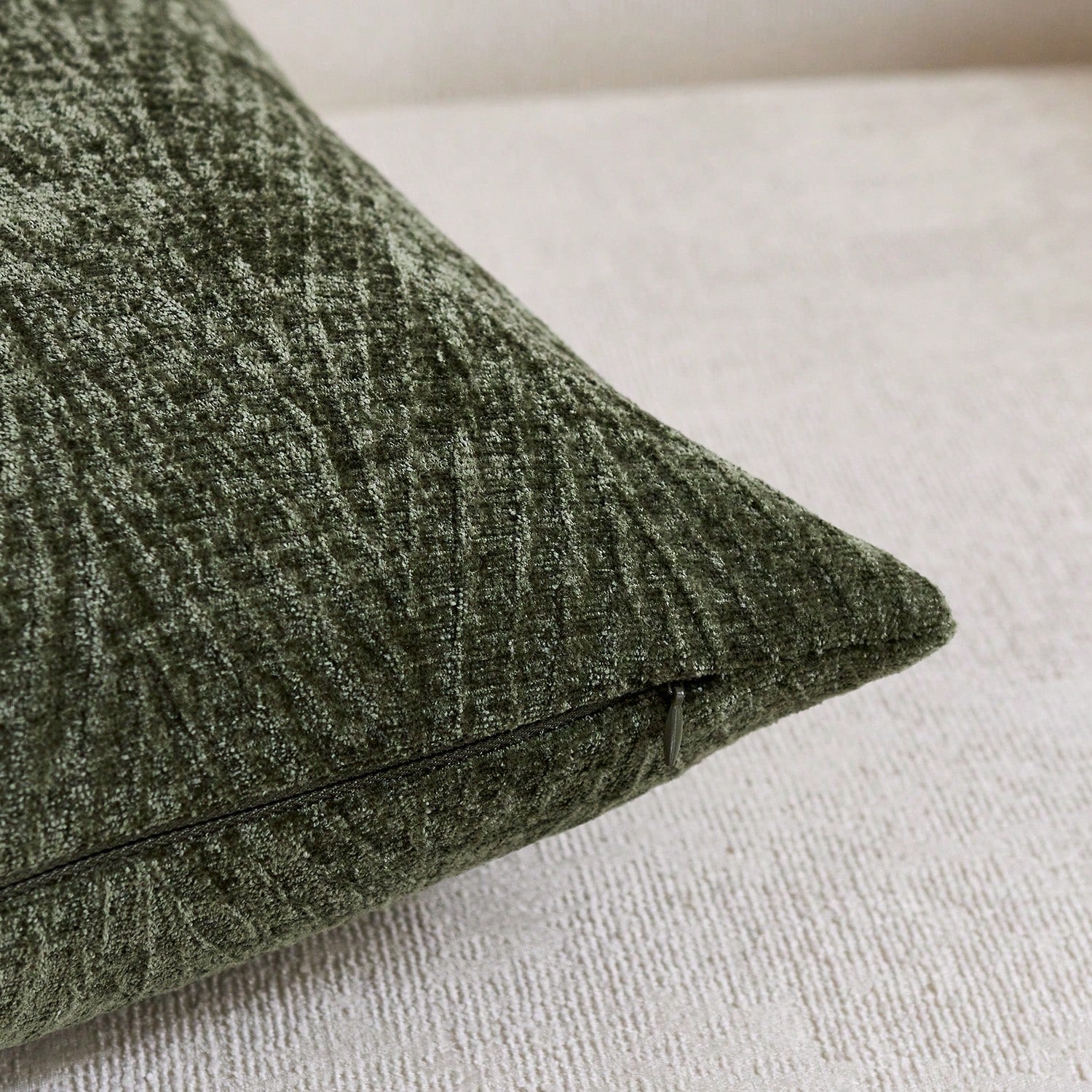 1pc Dark Green (Insert Not Included) Vintage 3D Leaf Textured Pillow Cover, Fashionable Minimalist Farmhouse Chenille Soft Thick Cushion Cover, Suitable For Daily Home Decor, Holiday Gift, Sofa, Bed