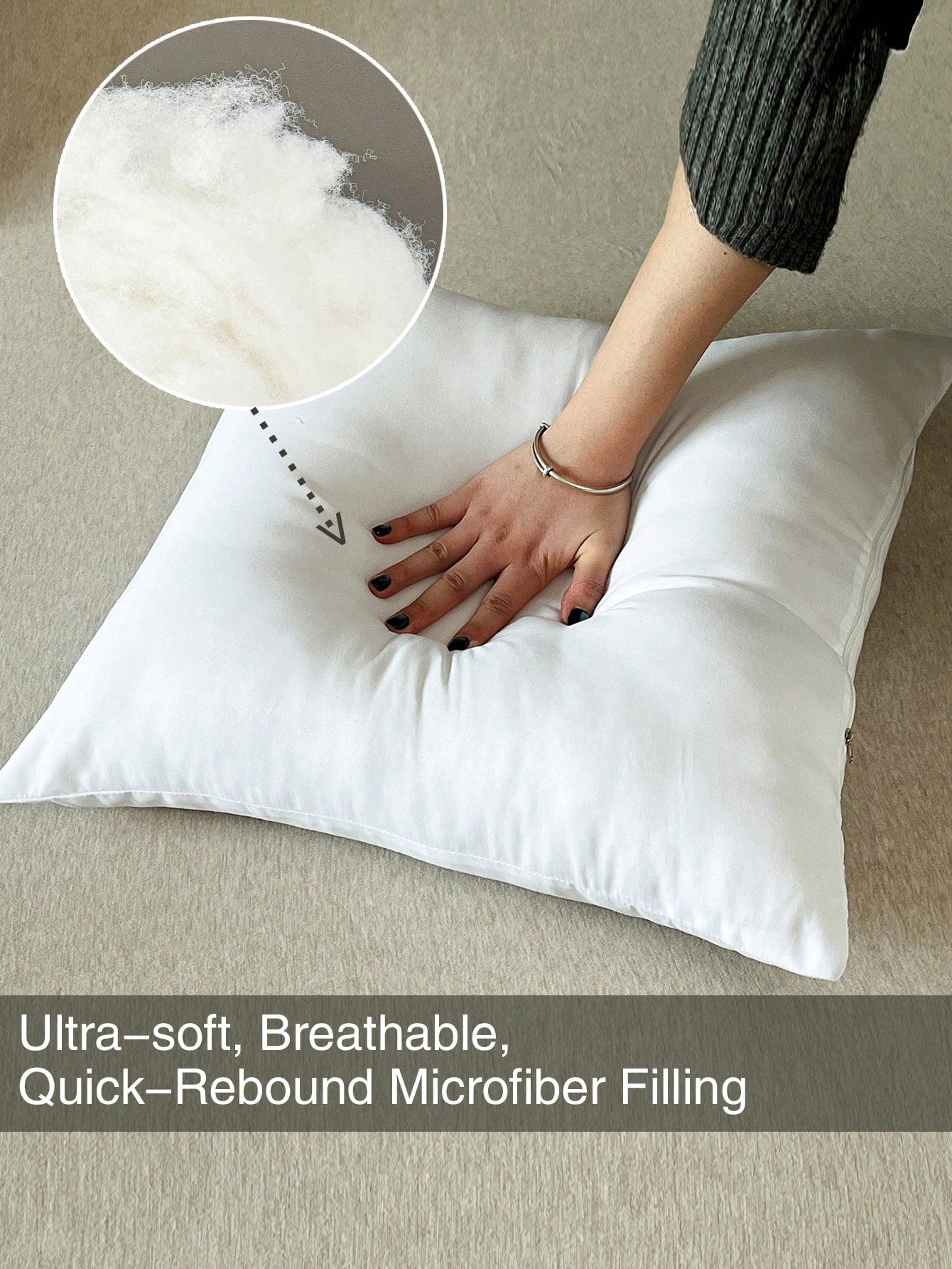 1pc Decorative Pillow Insert, Soft & Fluffy Home Decor Filler For Living Room, Bedroom, Sofa