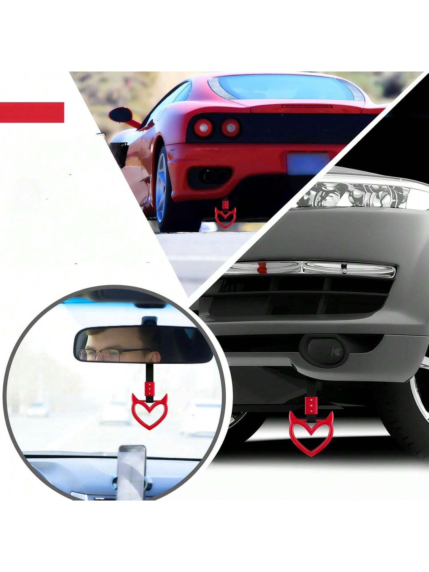 1pc Devil Car Hanging Ring, Car Devil Hanging Ring, Car Interior Pulling Ring, Car Rear Modification Devil Pulling Ring