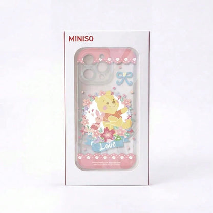 1pc Disney Flower Winnie The Pooh Pattern Phone Case TPU Material Transparent Silicone- Cartoon, Fun, Girly, Cute, Comfortable Touch, Instagram Style, Pooh Bear- Compatible With IPhone 17/17 Pro/17