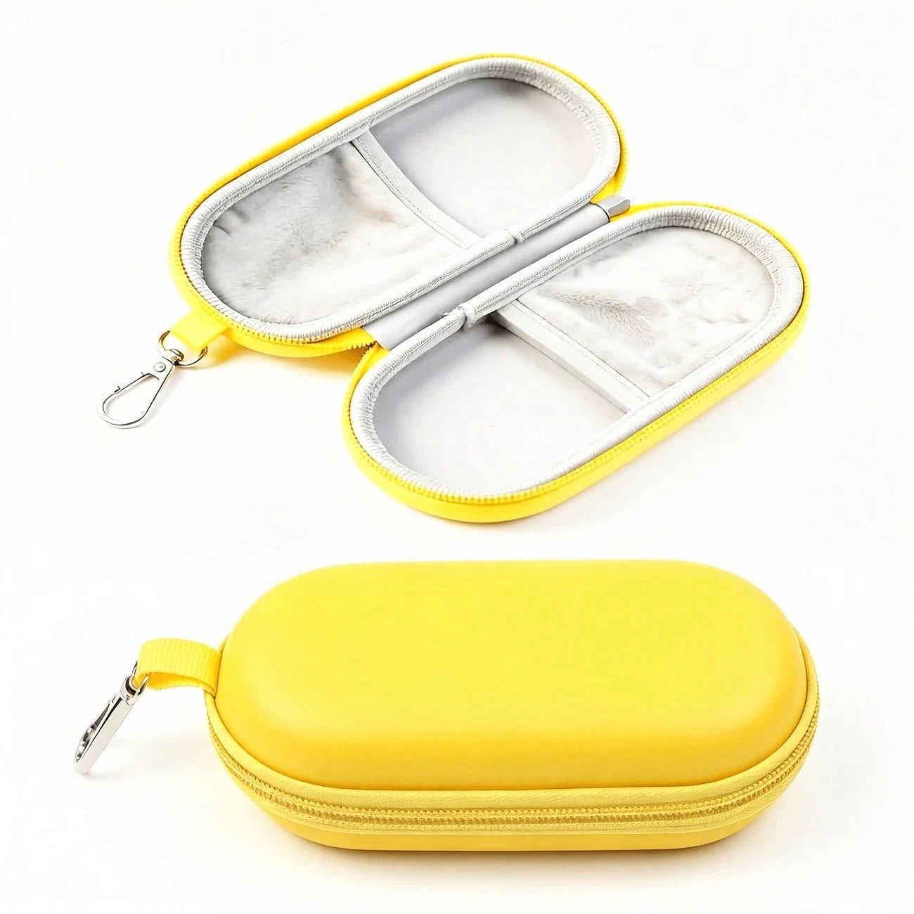 1PC Double Layer Glasses Case, Can Store Two Pairs Of Glasses, Equipped With Clip And Zipper Closure Fashion Glasses Zipper Bag, Foldable Glasses Storage Box Round Earphone Storage Packaging Box