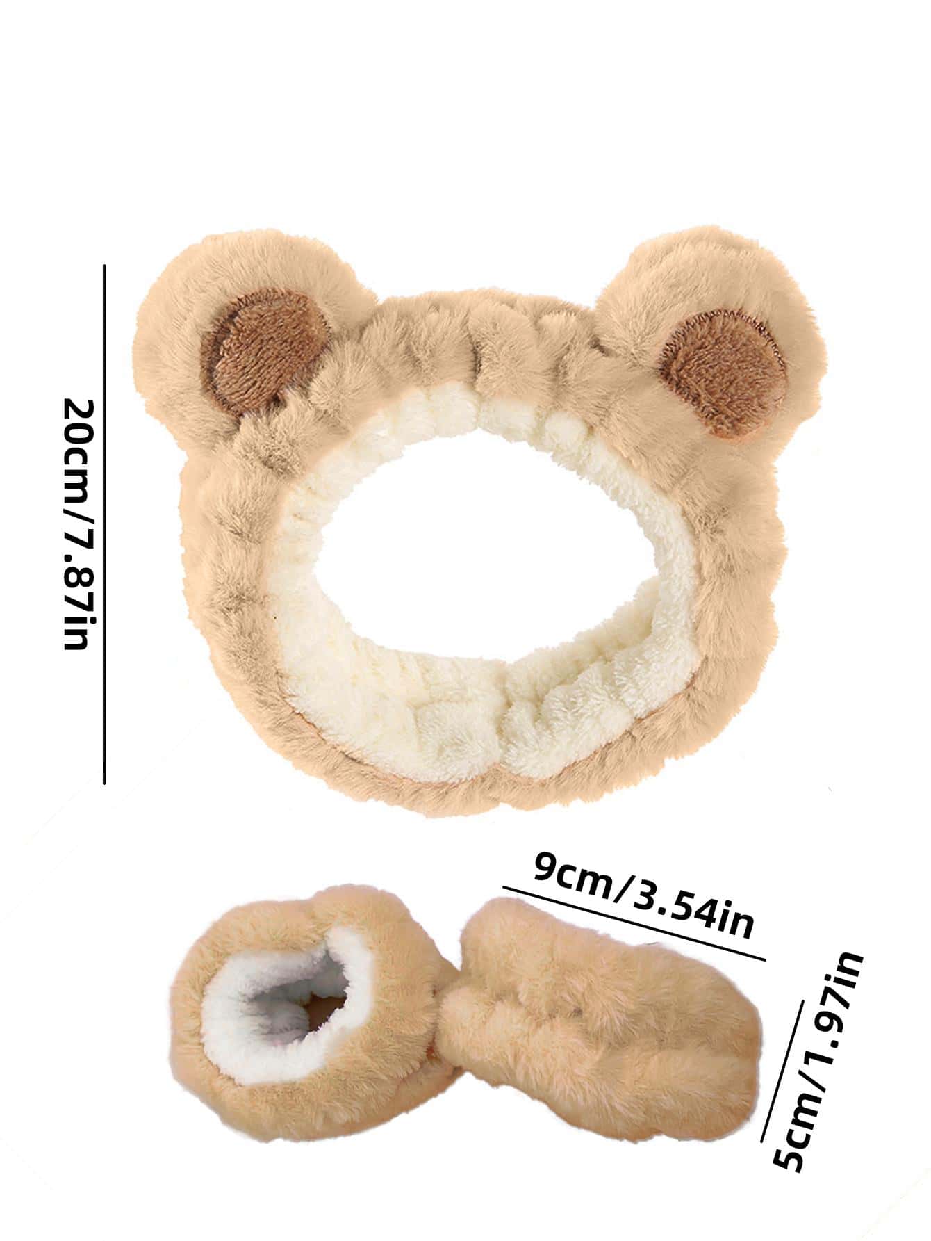 1pc Ear Detail Bath Headband & 2pcs Wrist Band Home Bathroom Decor Fall Decor Back To School Hair Accessories