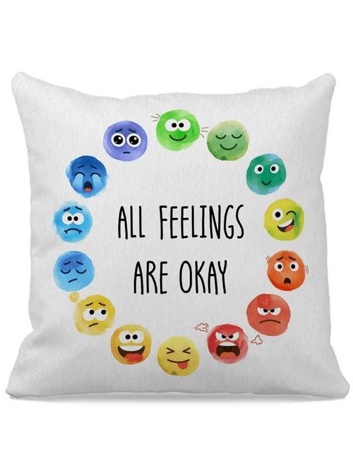 1pc Emotion Wheel Throw Pillow Cover- Vibrant Emotion Design, Soft & Comfortable, Removable Cover, Suitable For Classroom Emotional Intelligence Teaching, School Counselor Office Decor, Pillow Insert