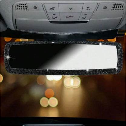 1pc Eye-Catching Car Rearview Mirror Decor Cover, Creative Personalized Cute Rhinestone Car Interior Decoration, Artificial Diamond Reverse Mirror Ornament, Universal Fit For Most Car Models, Gift For