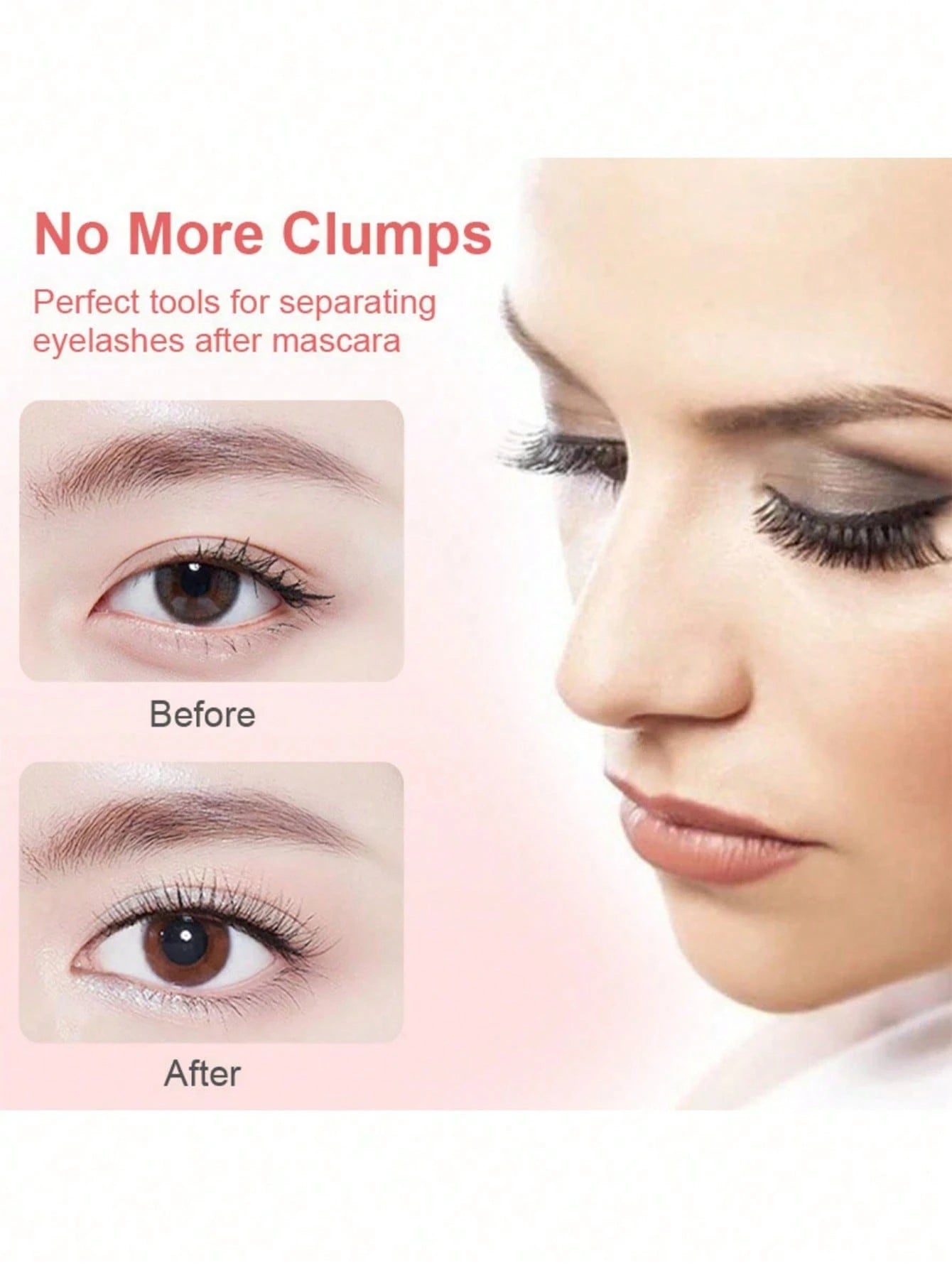1pc Eyelash Comb, Eyelash Separator, Steel Needle Eyelash Comb, Stainless Steel Fine-Tooth Comb, Eyelash Comb For Separating And Grooming Lashes, Portable Eyelash Curling Aid, Makeup Tools, False Eyel