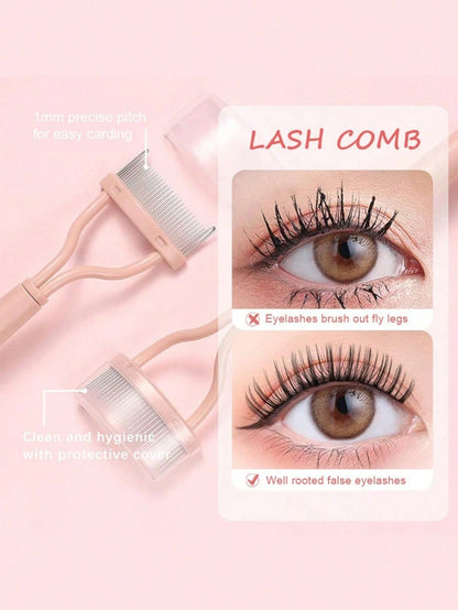 1pc Eyelash Comb, Eyelash Separator, Steel Needle Eyelash Comb, Stainless Steel Fine-Tooth Comb, Eyelash Comb For Separating And Grooming Lashes, Portable Eyelash Curling Aid, Makeup Tools, False Eyel