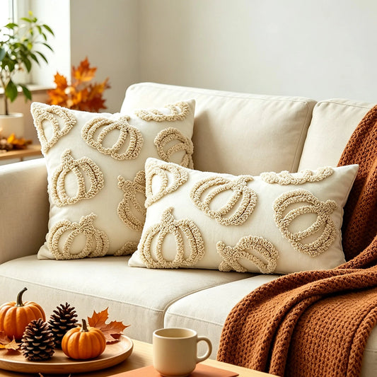 1pc Fall Throw Pillow Covers With Raised Pumpkin 3D Embroidery, Designed For Bedrooms, And Cozy Fall Home Decor Thanksgiving Fall Decors Autumn Decor