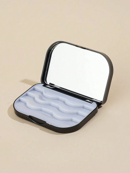 1pc False Eyelashes Storage Box,Pink Makeup Organizer, Portable Storage Case With Mirror, For Travel, Business Trip,Room,Home,Bedroom,Bathroom,House,Pink Room,Living Room Decor,Travel Stuff,Gift Bag,G