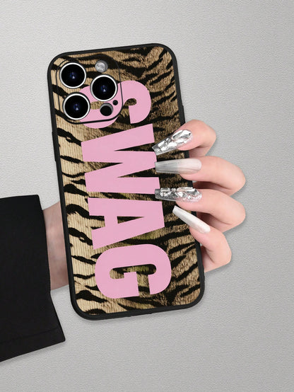 1pc Fashion Creative Personalized Tiger Stripe SWAG 2D Pattern Phone Case, Compatible With IPhone 17/16/15/14/13/12/11 PLUS/PRO/PROMAX, Shockproof, Waterproof, Full Coverage Anti-Slip Anti-Drop Protec