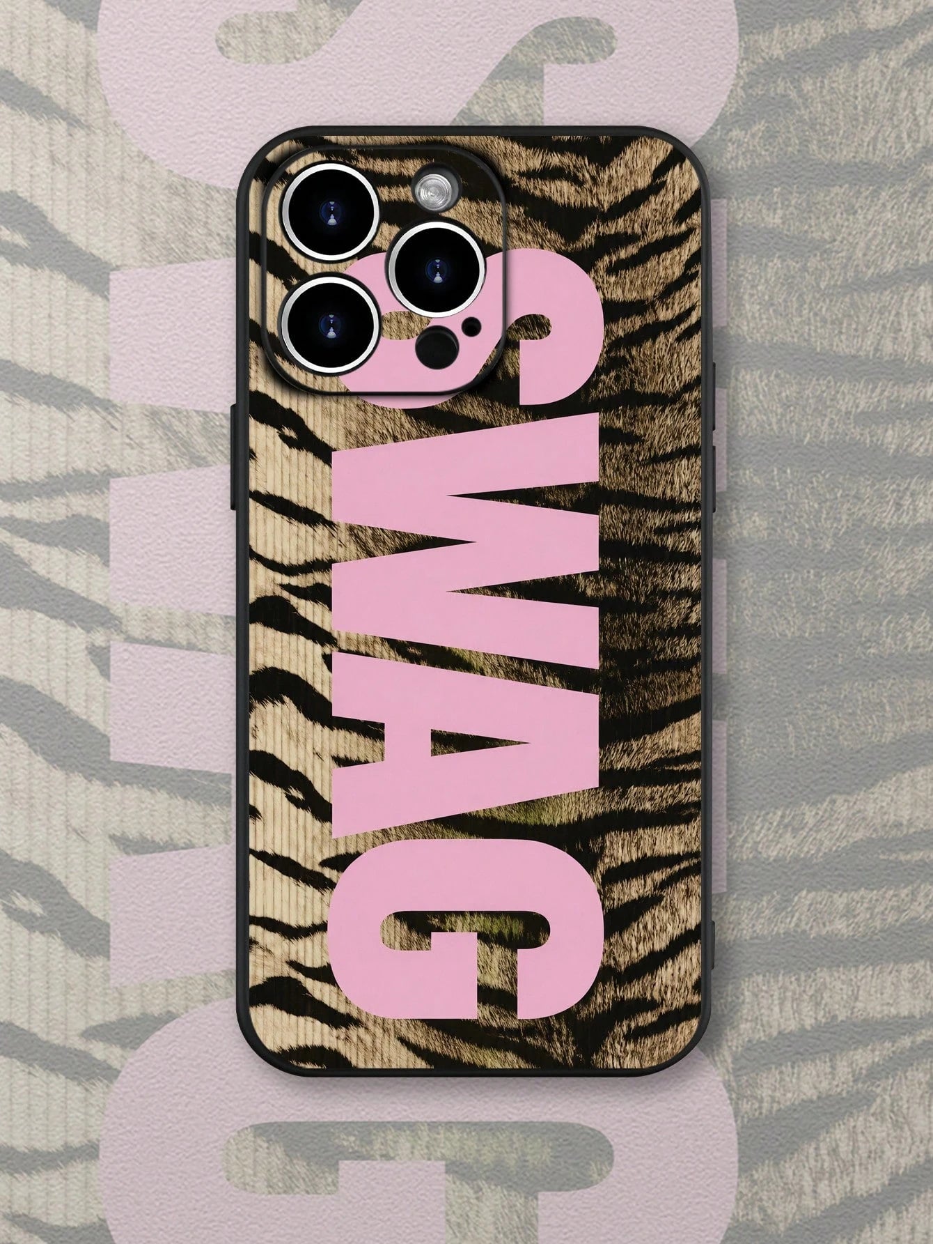 1pc Fashion Creative Personalized Tiger Stripe SWAG 2D Pattern Phone Case, Compatible With IPhone 17/16/15/14/13/12/11 PLUS/PRO/PROMAX, Shockproof, Waterproof, Full Coverage Anti-Slip Anti-Drop Protec