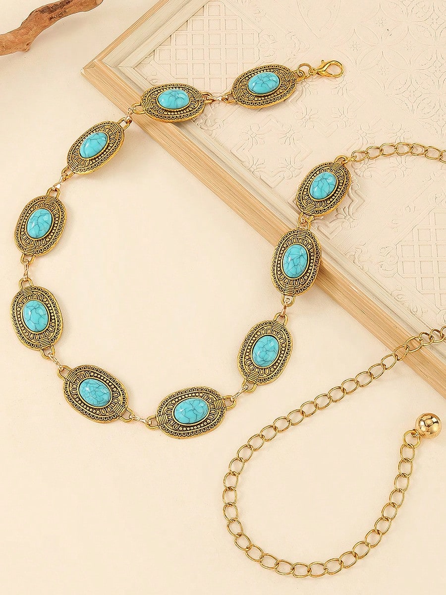 1pc Fashionable Versatile Premium Niche Faux Pearl Waist Chain Hollow Design Buckle Body Chain Belt Decoration, Suitable For All Occasions, Beach Vacation, Party Daily, Perfect Holiday Gift, Boho Chic