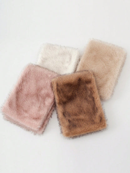 1pc Faux Fur Bridal Shawl With Collar, Autumn/Winter Cape For Wedding Dress, Scarf