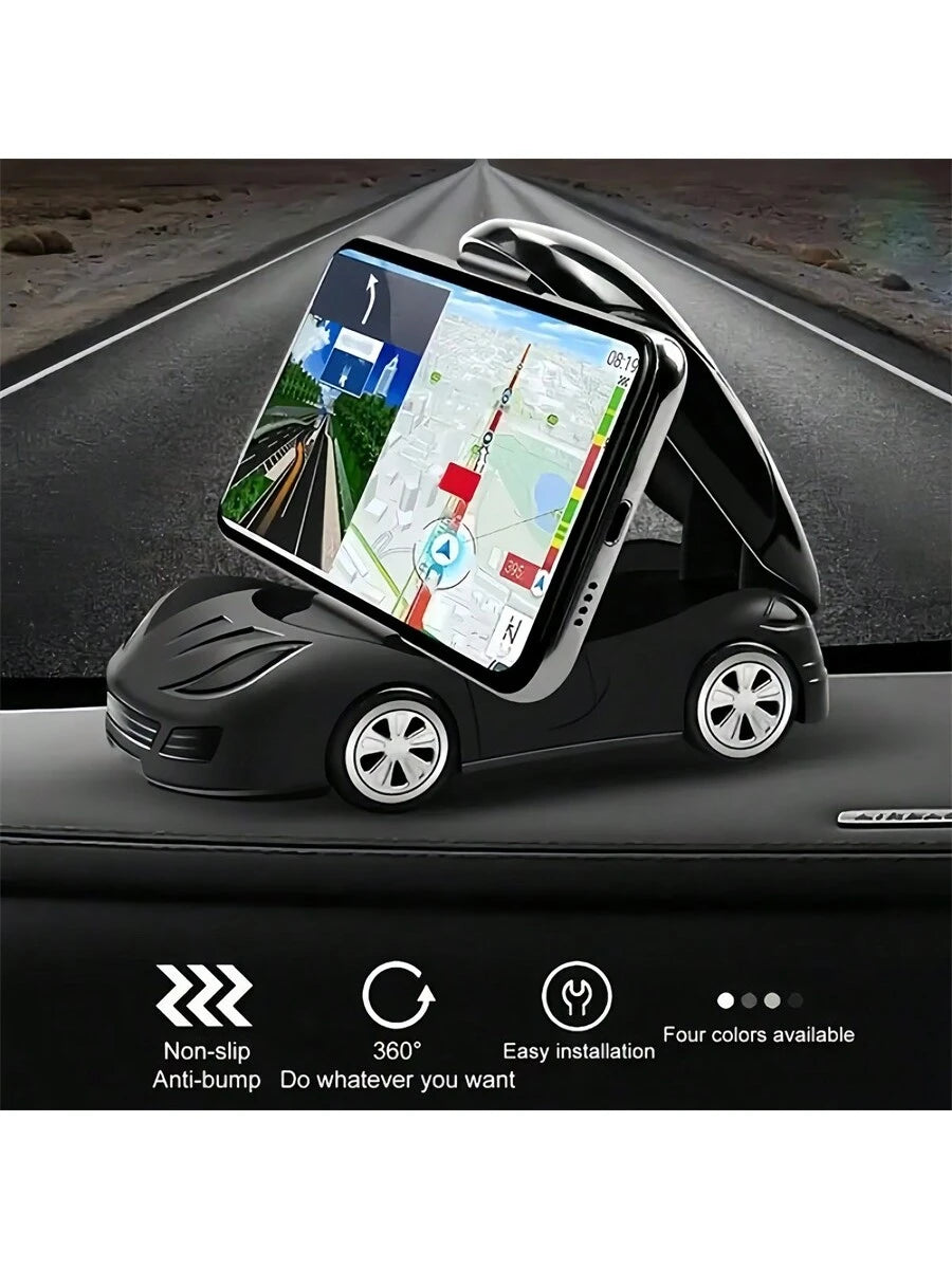 1pc Foldable & 360° Rotatable Car Model Mobile Phone Holder Bracket, Fits Universal Smartphone, Car Accessories
