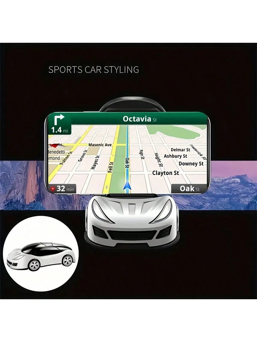 1pc Foldable & 360° Rotatable Car Model Mobile Phone Holder Bracket, Fits Universal Smartphone, Car Accessories