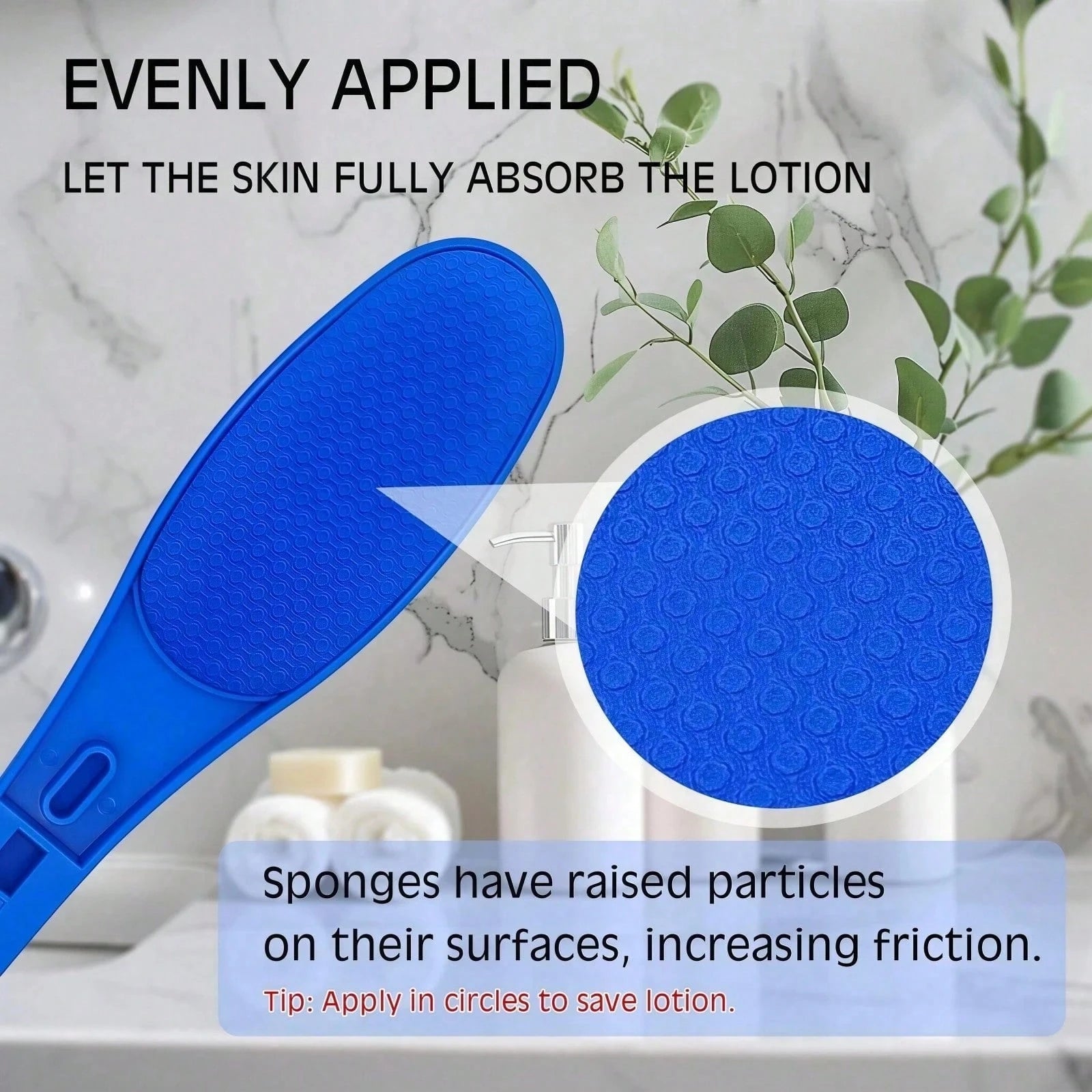 1pc Foldable Back Massager And Lotion Applicator, Foot And Back Lotion Applicator, Suitable For Men And Women, Apply Skincare Cream, Moisturizer, Sunscreen, Home Bathroom Decor, Beach Sunscreen Applic