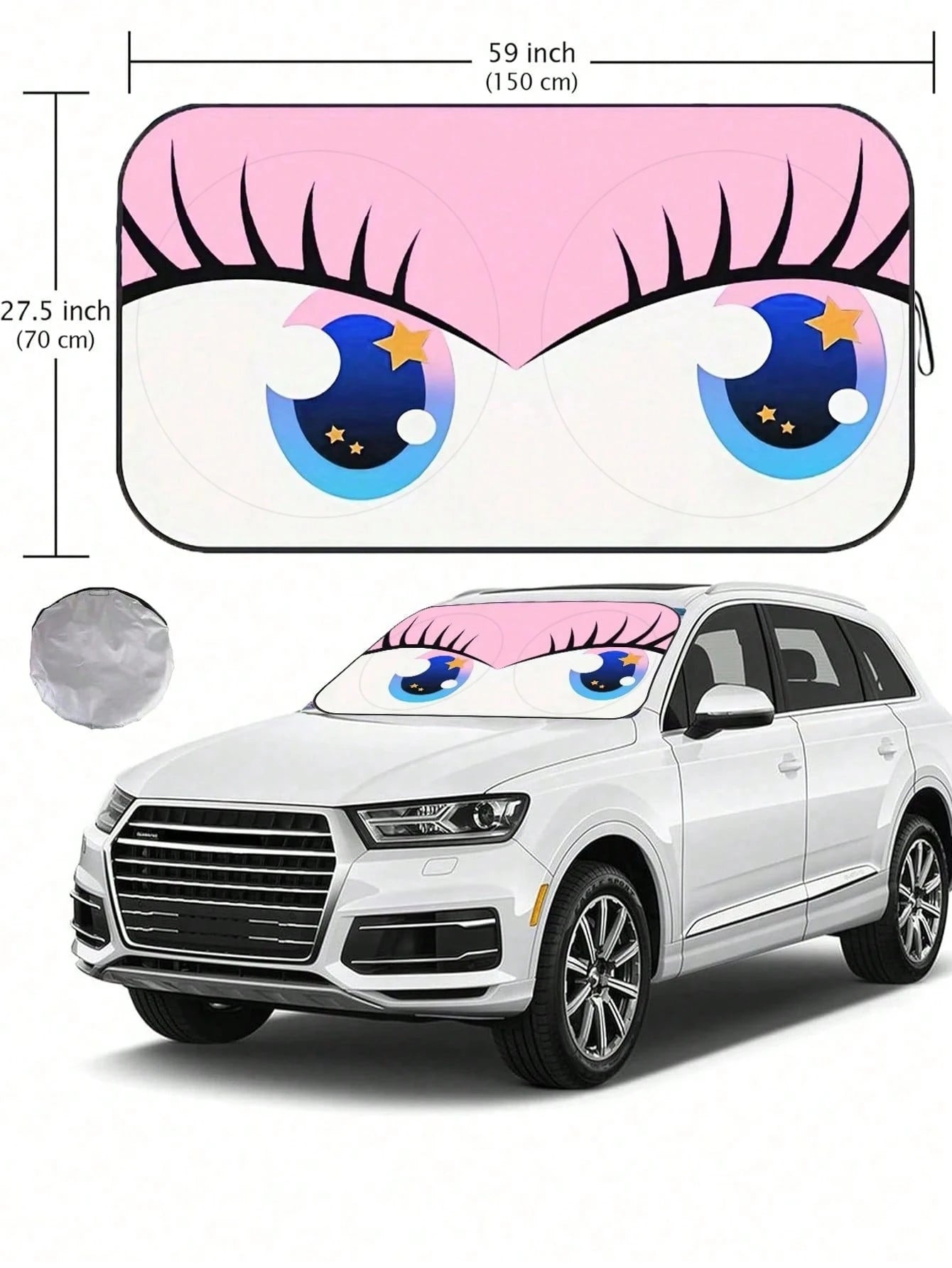 1pc Foldable Car Sunshade, Front Windshield Sunshade With Enhanced UV Protection, Suitable For Sedans, SUVs And Hatchbacks (150cm X 70cm), Perfect For Friends, Graduation Gifts, Back To School Gifts